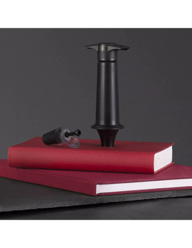 BOMBA AL VACIO VACU VIN 1 TAPON Y VERTIDOR PARA CONSEVAR VINO COLOR NEGRO