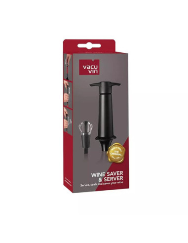 BOMBA AL VACIO VACU VIN 1 TAPON Y VERTIDOR PARA CONSEVAR VINO COLOR NEGRO