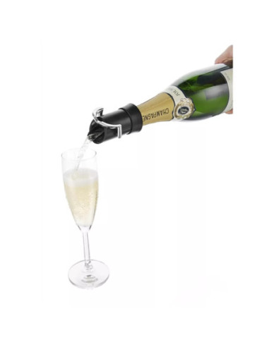 TAPON Y VERTIDOR AL VACIO VACU VIN PARA CHAMPAGNE COLOR NEGRO