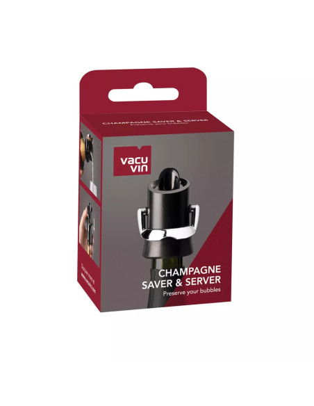 TAPON Y VERTIDOR AL VACIO VACU VIN PARA CHAMPAGNE COLOR NEGRO