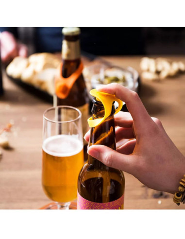 TAPONES Y MARCADORES DE SILICONA PARA CERVEZA VACU VIN 6 PCS VARIOS COLORES