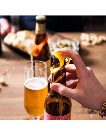 TAPONES Y MARCADORES DE SILICONA PARA CERVEZA VACU VIN 6 PCS VARIOS COLORES