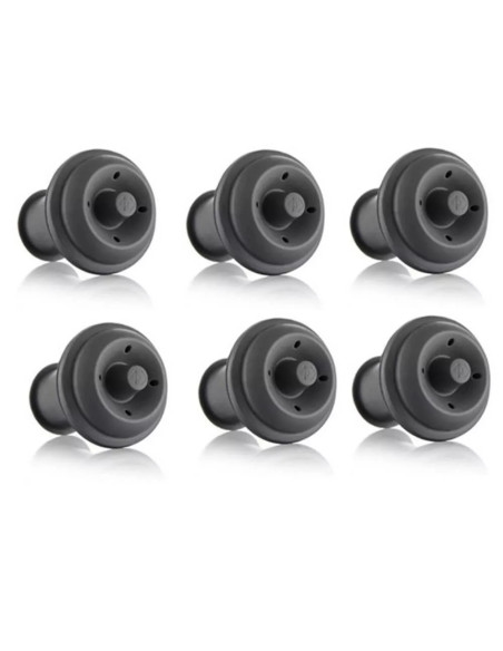 TAPON AL VACIO PARA VINO VACU VIN 6PCS COLOR GRIS