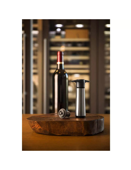 BOMBA AL VACIO VACU VIN ACERO INOX. 2 TAPONES PARA CONSEVAR VINO
