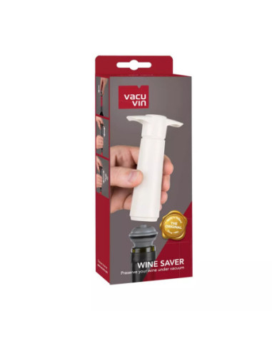 BOMBA AL VACIO VACU VIN 2 TAPONES PARA CONSEVAR VINO COLOR BLANCO