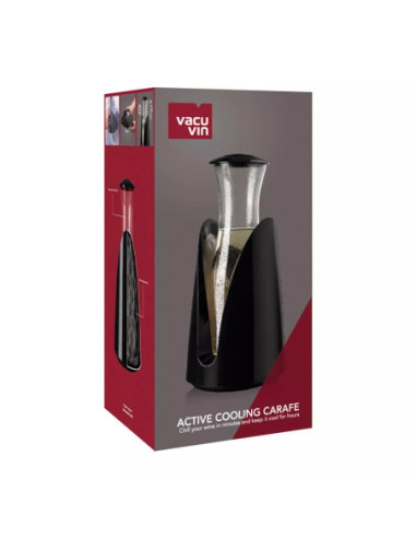 ENFRIADOR ACTIVO EN RECIPIENTE VACU VIN PLASTICO CON JARRA DE CRISTAL 1LTS NEGRO