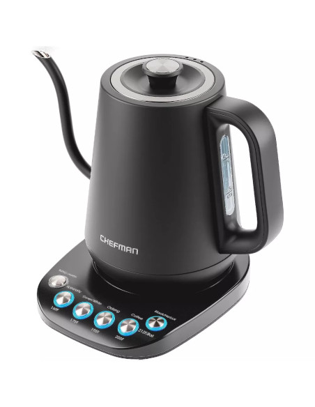 TETERA ELECTRICA CHEFMAN DE CUELLO CISNE 0 8LTS 1500W NEGRA