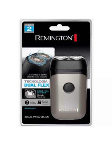 AFEITADORA RECARGABLE REMINGTON 2 CABEZAS ROTATIVA INALAMBRICA NEGRA