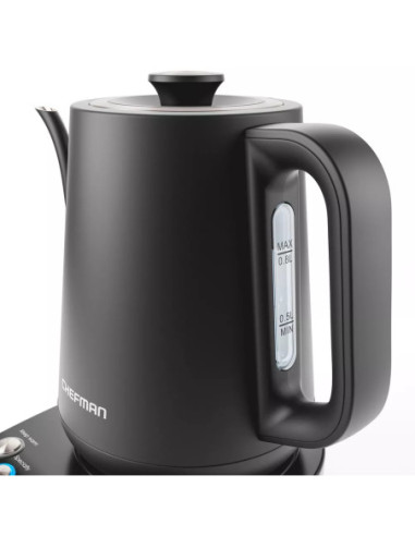 TETERA ELECTRICA CHEFMAN DE CUELLO CISNE 0 8LTS 1500W NEGRA