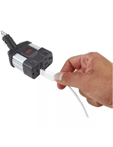 Cargador para Auto Black Decker 100 Watts Varios Aparatos Giratorio Negro