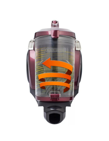 Aspiradora Black Decker 2200W 4.5Lts Colector de Polvo Hepa Filtro Color Vino