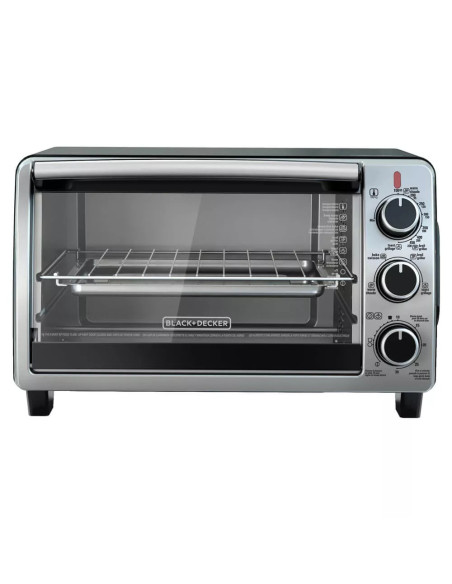 HORNO TOSTADOR BLACK DECKER 4 REBANADAS 1350W ACERO INOX.