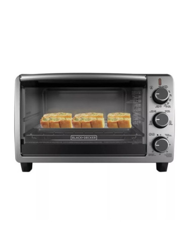 HORNO TOSTADOR BLACK DECKER 4 REBANADAS 1350W ACERO INOX.