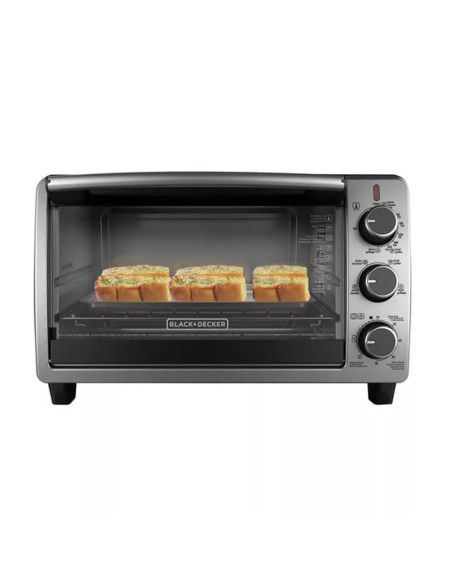 HORNO TOSTADOR BLACK DECKER 4 REBANADAS 1350W ACERO INOX.