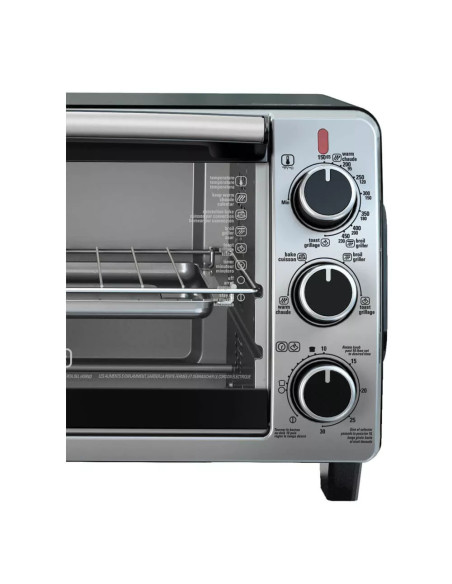 HORNO TOSTADOR BLACK DECKER 4 REBANADAS 1350W ACERO INOX.