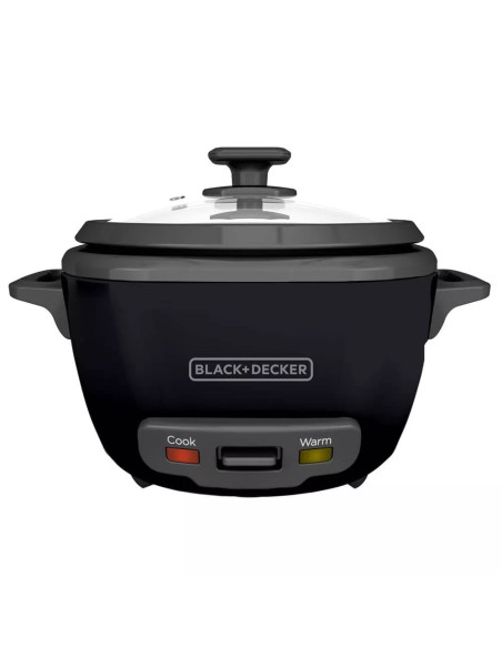 Olla Arrocera Black Decker Capacidad 7 Tzs 2 Lts Tapa Vidrio Negra