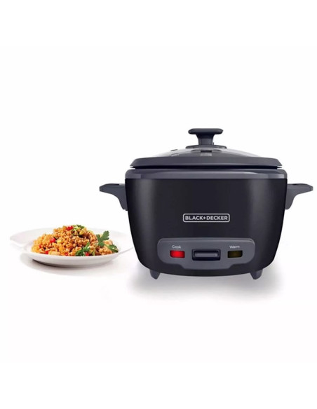 Olla Arrocera Black Decker Capacidad 7 Tzs 2 Lts Tapa Vidrio Negra