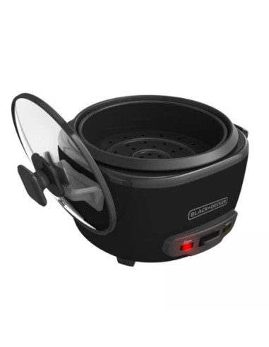 Olla Arrocera Black Decker Capacidad 7 Tzs 2 Lts Tapa Vidrio Negra