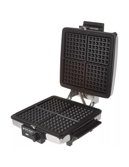 WAFLERA BLACK DECKER 3 EN 1 PARILLAS REVERSIBLES ANTIADHERENTE SILVER