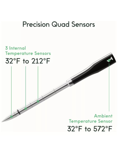 TERMOMETRO CHEF IQ INALAMBRICO 2 SONDAS SMART BT WIFI PARA PROTEINA NEGRO