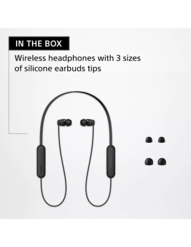 AUDIFONOS SONY INALAMBRICO 9MM 20 20KHZ MICROF  INTEGR  25H DUR  NEGRO