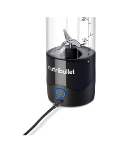 LICUADORA NUTRIBULLET 70W HASTA 15 LICUADOS 90MIN. 475ML VASO PLASTICO USB-C  COLOR NEGRO