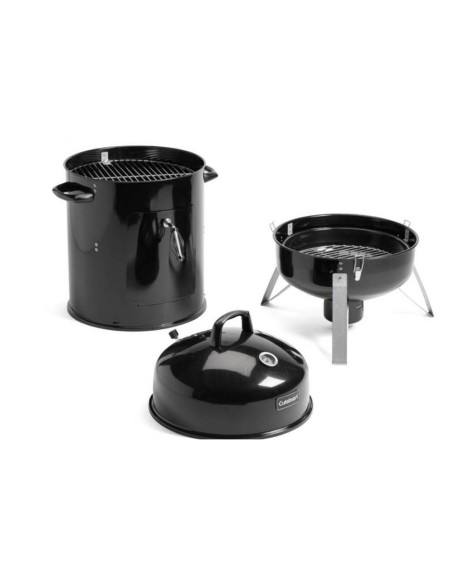 AHUMADOR DE CARBON CUISINART 16 PULG. VERTICAL 2 PARRILLAS SIST. VENTILACION DUAL NEGRO