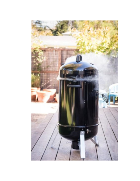 AHUMADOR DE CARBON CUISINART 16 PULG. VERTICAL 2 PARRILLAS SIST. VENTILACION DUAL NEGRO