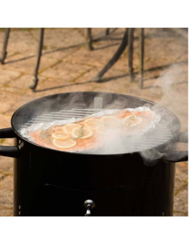 AHUMADOR DE CARBON CUISINART 16 PULG. VERTICAL 2 PARRILLAS SIST. VENTILACION DUAL NEGRO