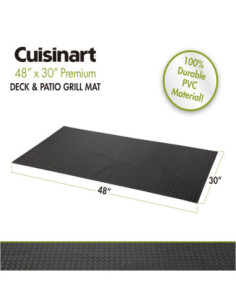 TAPETE PREMIUM CUISINART 48X30PULG. PARA PARRILLA-AHUMADOR PVC TERRAZA-PATIO NEGRO 2