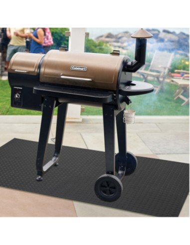 TAPETE PREMIUM CUISINART 48X30PULG. PARA PARRILLA-AHUMADOR PVC TERRAZA-PATIO NEGRO