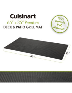 TAPETE PREMIUM CUISINART 66X36PULG. PARA PARRILLA-AHUMADOR PVC TERRAZA-PATIO NEGRO 2