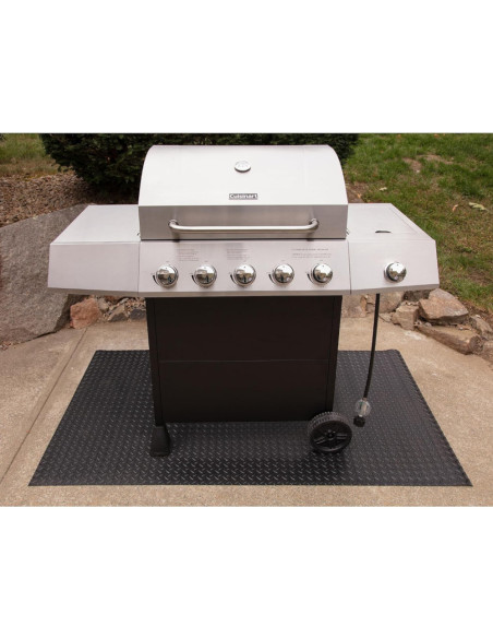 TAPETE PREMIUM CUISINART 66X36PULG. PARA PARRILLA-AHUMADOR PVC TERRAZA-PATIO NEGRO