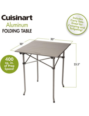 MESA DE PREPARACION CUISINART PLEGABLE ALUMINIO INCL. BOLSA VIAJERA