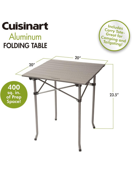 MESA DE PREPARACION CUISINART PLEGABLE ALUMINIO INCL. BOLSA VIAJERA