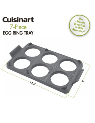 BANDEJA DE ANILLO CUISINART 14.5X9PULG. PARA HUEVOS 7PCS SILICONA GRIS