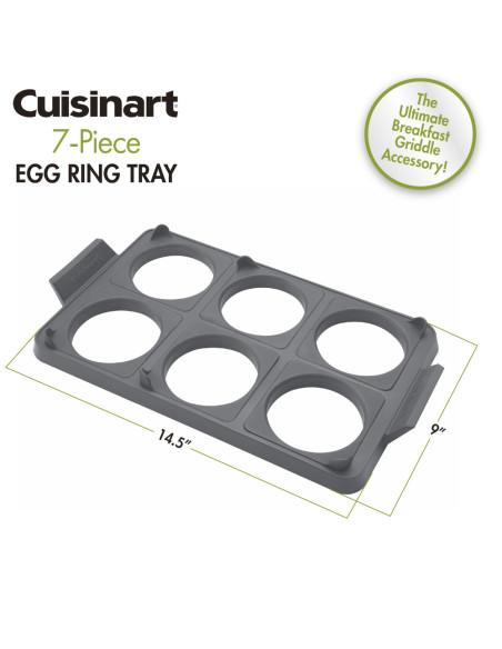BANDEJA DE ANILLO CUISINART 14.5X9PULG. PARA HUEVOS 7PCS SILICONA GRIS