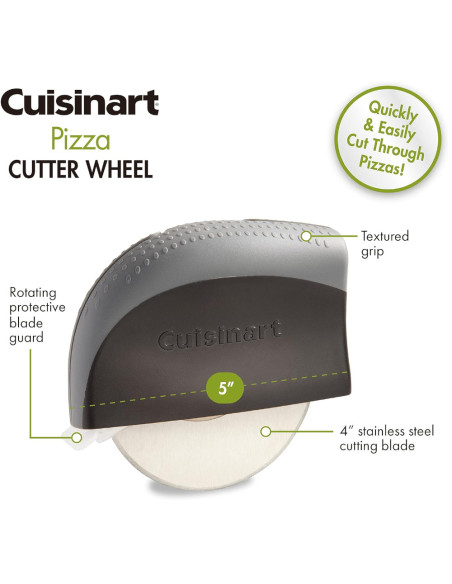 CORTADOR DE RUEDA PARA PIZZA CUISINART 4PULG. CON MANGO ACERO INOX.