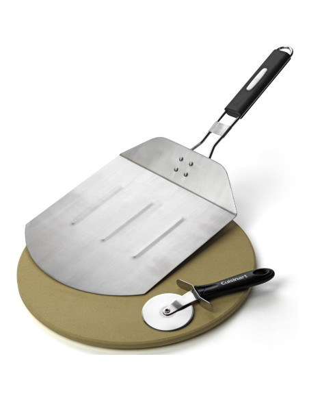SET HERRAMIENTAS CUISINART PARA PIZZA 3PCS PARA PARRILLA ACERO INOX.