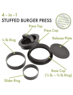 PRENSA PARA HAMBURGUESAS RELLENAS CUISINART PLASTICO 4 EN 1 NEGRO 2