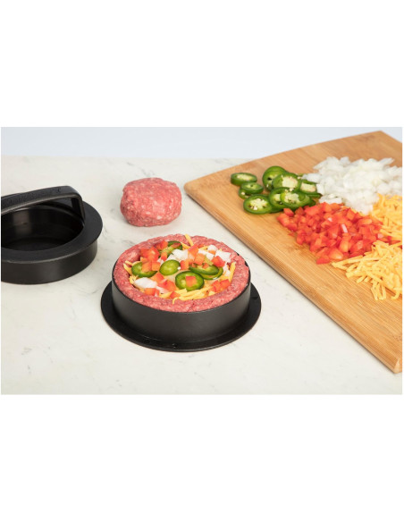 PRENSA PARA HAMBURGUESAS RELLENAS CUISINART PLASTICO 4 EN 1 NEGRO