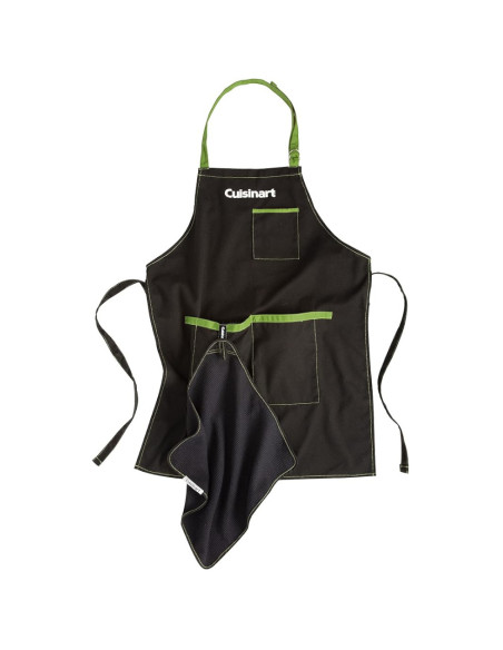 DELANTAL DE PARRILLERO CUISINART AJUSTABLE POLYESTER BOLSILLOS-TOALLA NEGRO