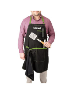 DELANTAL DE PARRILLERO CUISINART AJUSTABLE POLYESTER BOLSILLOS-TOALLA NEGRO 2