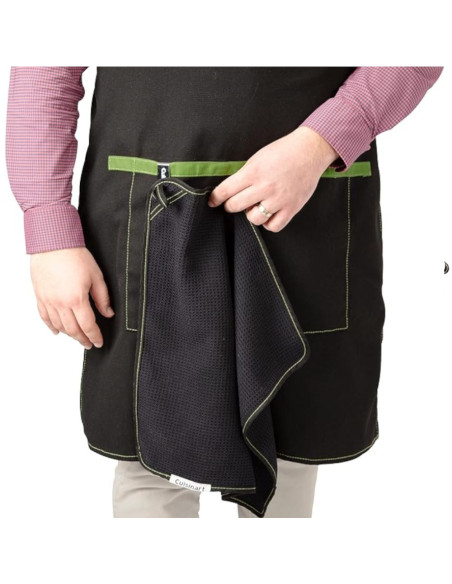 DELANTAL DE PARRILLERO CUISINART AJUSTABLE POLYESTER BOLSILLOS-TOALLA NEGRO