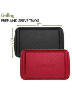 BANDEJA CUISINART 2PCS-17X10.5PULG. MELAMINA PARA PARRILLA ROJA-NEGRA 2