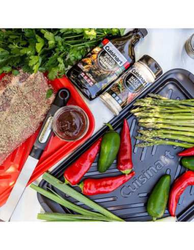 BANDEJA CUISINART 2PCS-17X10.5PULG. MELAMINA PARA PARRILLA ROJA-NEGRA