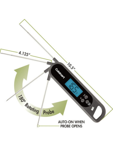 TERMOMETRO CUISINART 1 SONDA IPX66 LECTURA ACERO INOX. NEGRO