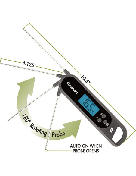 TERMOMETRO CUISINART 1 SONDA IPX66 LECTURA ACERO INOX. NEGRO