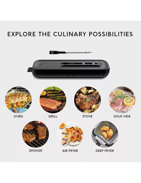 TERMOMETRO CHEF IQ INALAMBRICO 1 SONDA SMART BT WIFI PARA PROTEINA NEGRO