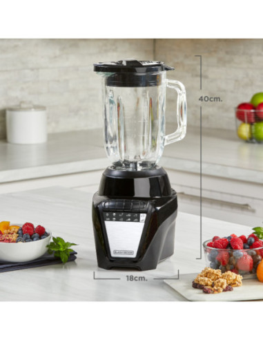 LICUADORA BLACK DECKER ICE CRUSH 8 VEL. 700W JARRA VIDRIO 1.25LTS NEGRA